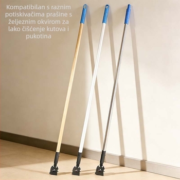 Jača drška za mop s plosnom pamukom glavom, produžena aluminijska legura drška i univerzalna okretna glava za mop