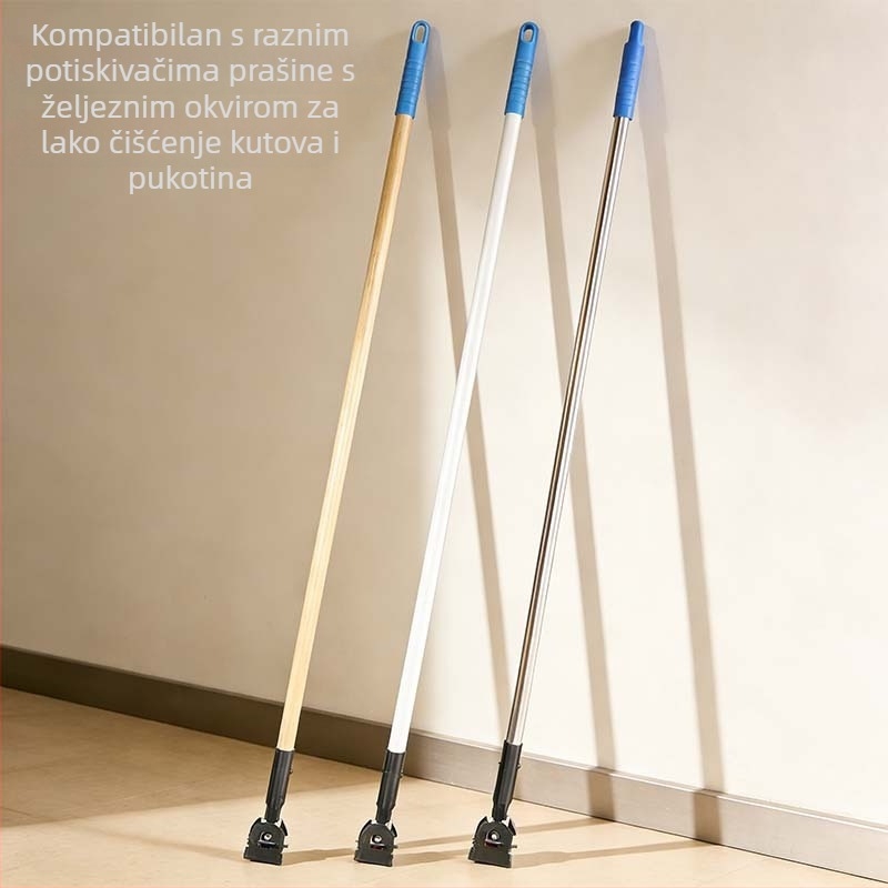Jača drška za mop s plosnom pamukom glavom, produžena aluminijska legura drška i univerzalna okretna glava za mop