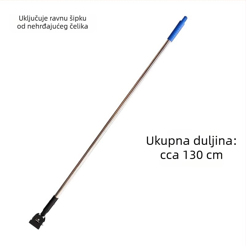 Jača drška za mop s plosnom pamukom glavom, produžena aluminijska legura drška i univerzalna okretna glava za mop