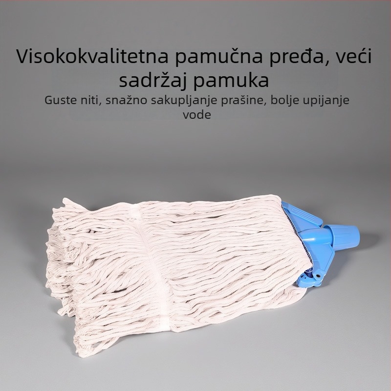 Aodo mop od pamukovog vlakna, odvojiva i periva glava, uspravni mop za drvene podove, upijajući