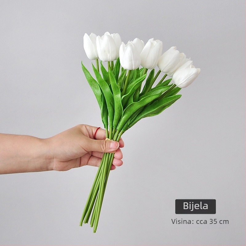 Buket od 10 tulipana, moderni minimalistički umjetni cvjetovi za dekoraciju
