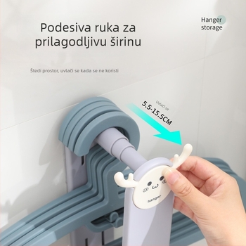 Bez bušenja: teleskopska vješalica za odjeću, dvostruki sloj, zidni organizator za sušenje i presavijanje