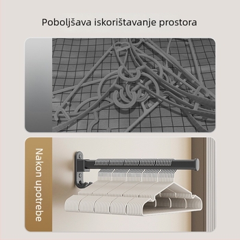 Zidni sušilac za odjeću bez bušenja, balkon, sklopivi višenamjenski organizator od aluminijske legure