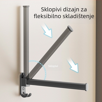 Zidni sušilac za odjeću bez bušenja, balkon, sklopivi višenamjenski organizator od aluminijske legure