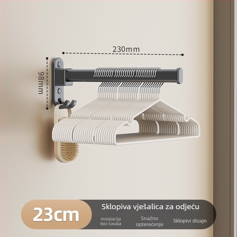 Zidni sušilac za odjeću bez bušenja, balkon, sklopivi višenamjenski organizator od aluminijske legure