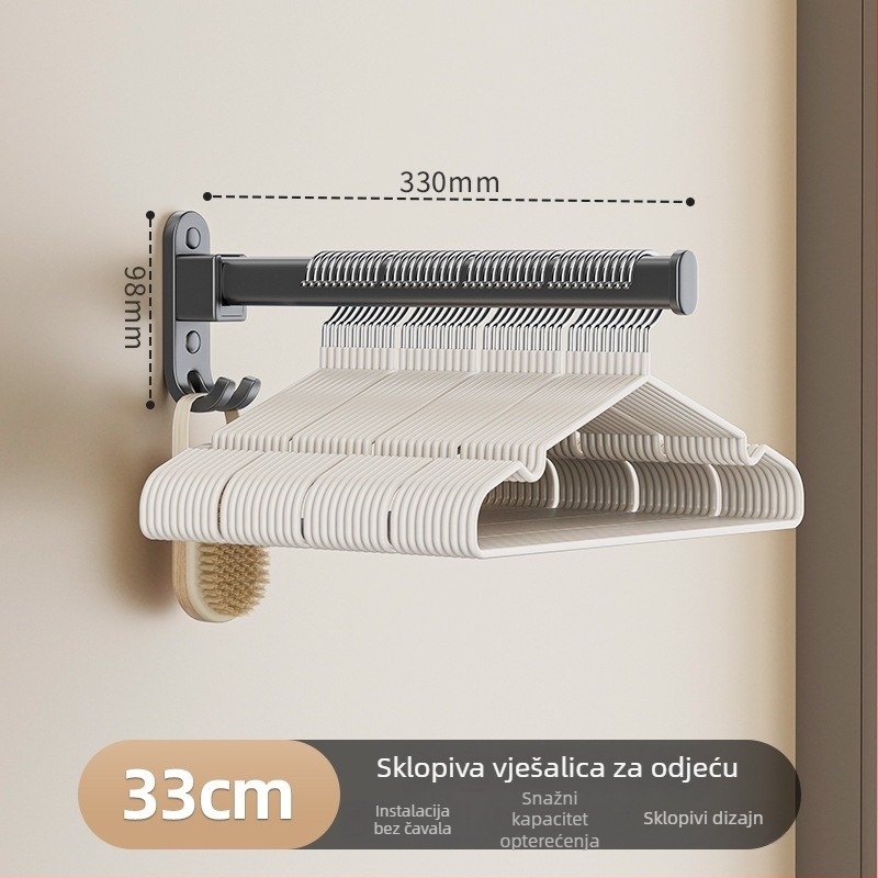 Zidni sušilac za odjeću bez bušenja, balkon, sklopivi višenamjenski organizator od aluminijske legure