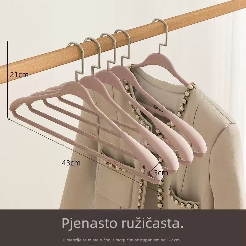 Vješalica za kapute sa širokim ramenima za kućnu upotrebu, protuklizna, štiti ramena od oštećenja, za sušenje odjeće za odrasle