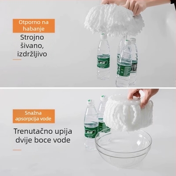Univerzalna debela glava za mop, nit od vlakana, okretna glava, zamjenska glava