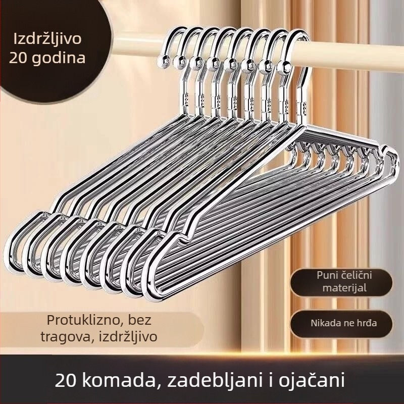 Vješalica za odjeću od nehrđajućeg čelika 304, čvrsta, za sušenje na balkonu, protuklizna