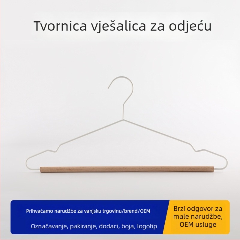 Vrhunska vješalica za odjeću od kovanog željeza i masivnog drveta, s povećanom čvrstoćom, protuklizna, za sušenje i kućno skladištenje