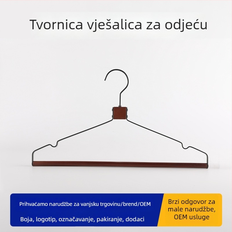 Vrhunska vješalica za odjeću od kovanog željeza i masivnog drveta, s povećanom čvrstoćom, protuklizna, za sušenje i kućno skladištenje