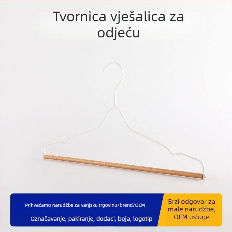 Vrhunska vješalica za odjeću od kovanog željeza i masivnog drveta, s povećanom čvrstoćom, protuklizna, za sušenje i kućno skladištenje
