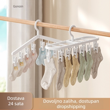 Bow dear Višenamjenski sušač rublja s klipsama za čarape i donje rublje – otporan na vjetar, za kućni balkon i putovanja