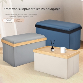 Japanski stil, jednostavan i višenamjenski sklopivi stol za kavu s prostorom za pohranu i organizatorom igračaka; debelo sjedalo