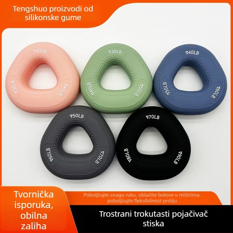 Trokutni trenažer za jačanje stiska šake i prstiju, profesionalne razine fitness oprema, silikon
