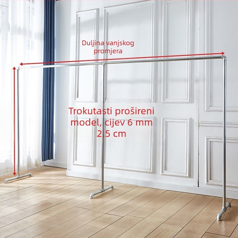 Pozinkirani cijevni stalak za odjeću s jednom šipkom