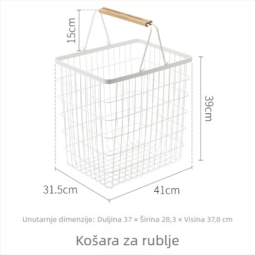 Kompaktni samostojeći stalak za sušenje odjeće s pomičnim košem za prljavu odjeću, pogodan za spavaću sobu ili balkon