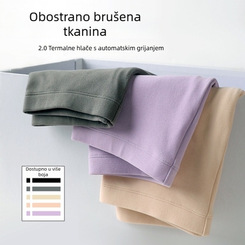 Ženske tople hlače s flisom, visokog struka, kratka duljina, De Velvet 280g tkanina