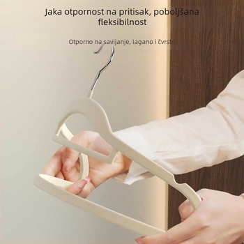 Set od 10 vješalica za odjeću s flokiranim premazom, bezšivne ramena, protuklizne, za kućno skladištenje