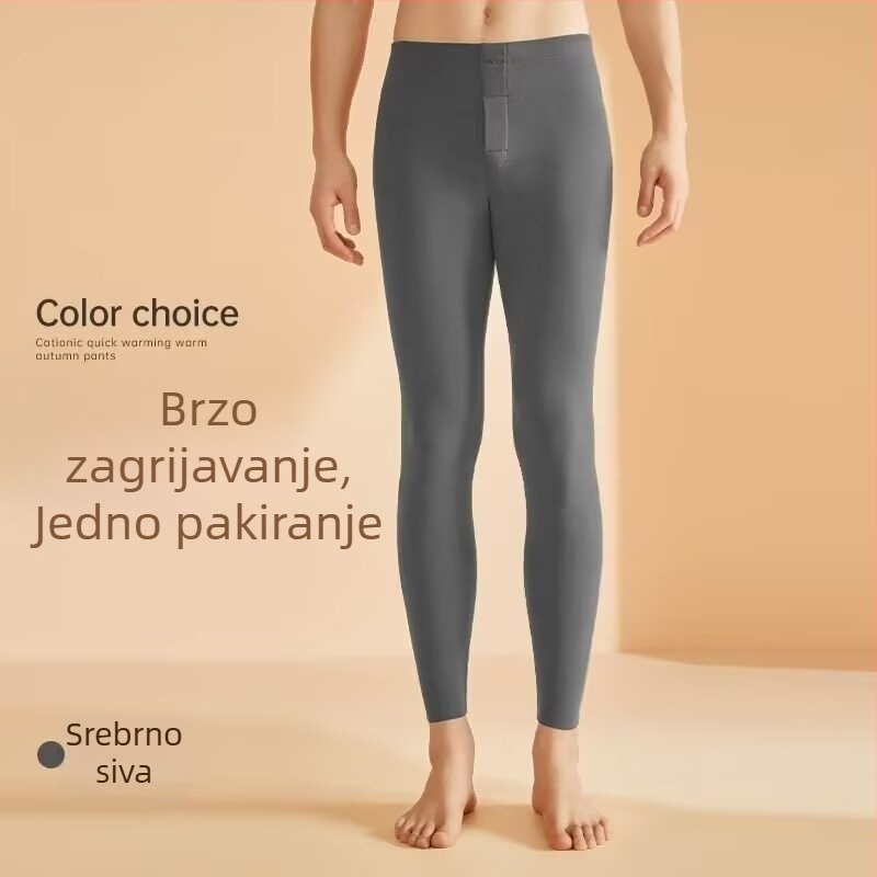 Muške termalne hlače, srednji pojas, dvostrano pliš podstava, uski kroj, termalni sloj