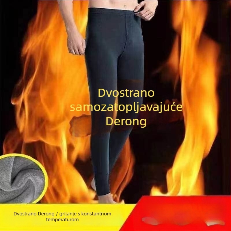Muške termalne hlače, srednji pojas, dvostrano pliš podstava, uski kroj, termalni sloj