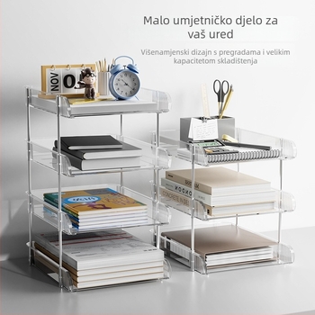 Višeslojni akrilni organizator za stol za knjige i dokumente