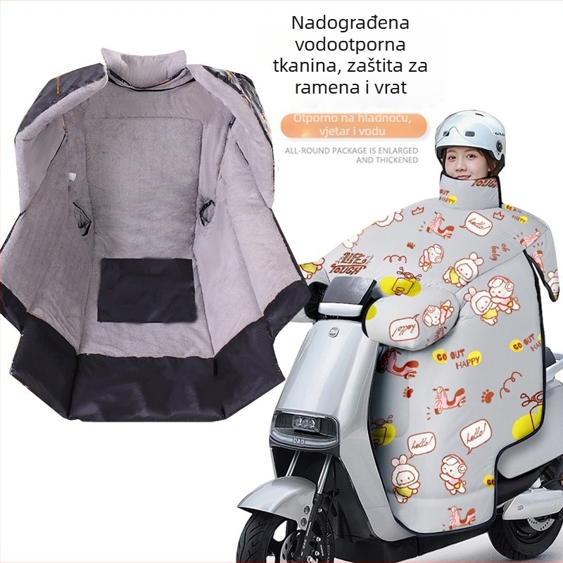 Zimska deka za električna vozila, s fleec podstavom, zaštita vrata i ramena, vodootporno i otporno na prljavštinu
