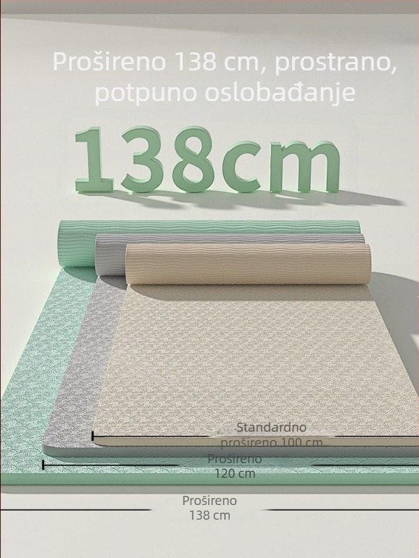 Kućna podloga za jogu i ples, prozračna, produžena, protuklizna, zvučno izolirana, ekstra velika dvostruka fitness podloga