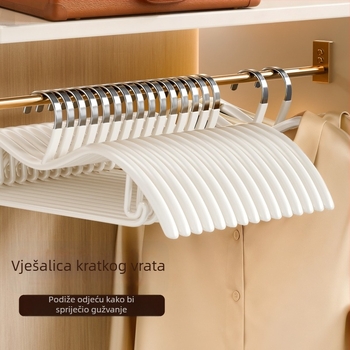 Plastične vješalice s polukružnim ravnim kukama, protuklizne za kapute