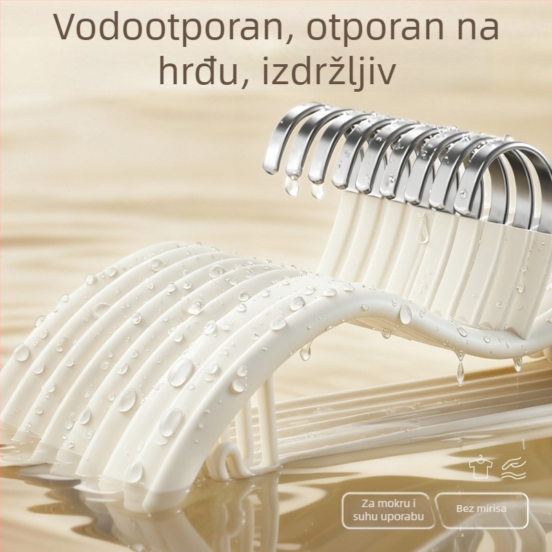 Plastične vješalice s polukružnim ravnim kukama, protuklizne za kapute