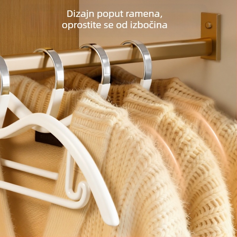 Plastične vješalice s polukružnim ravnim kukama, protuklizne za kapute