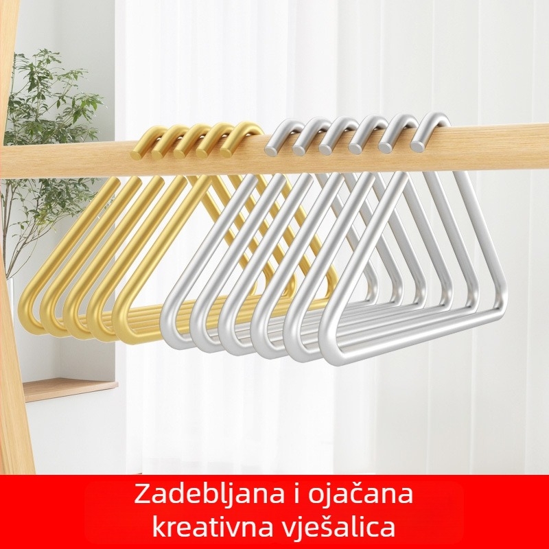 Vješalica za odjeću od aluminijske legure za izlaganje – bez nabora, ojačana, lagani luksuzni stil
