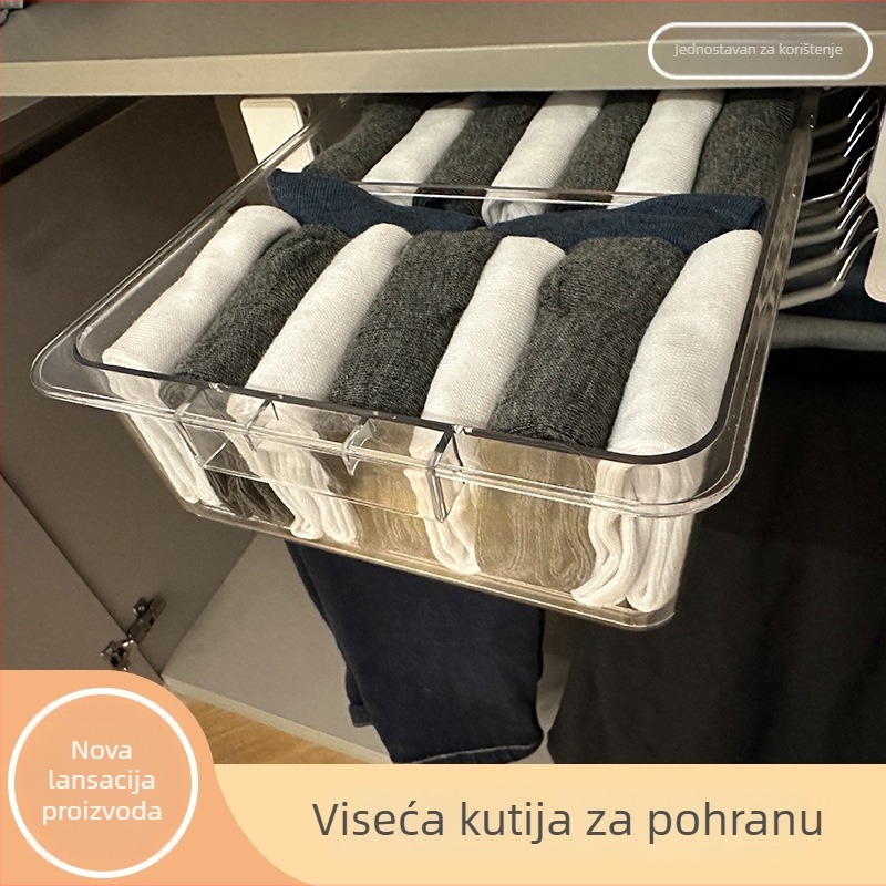 Prozirni viseći organizator za garderobu za donje rublje, čarape i grudnjake, 45 pretinaca, plastična kutija za pohranu, uštedu prostora