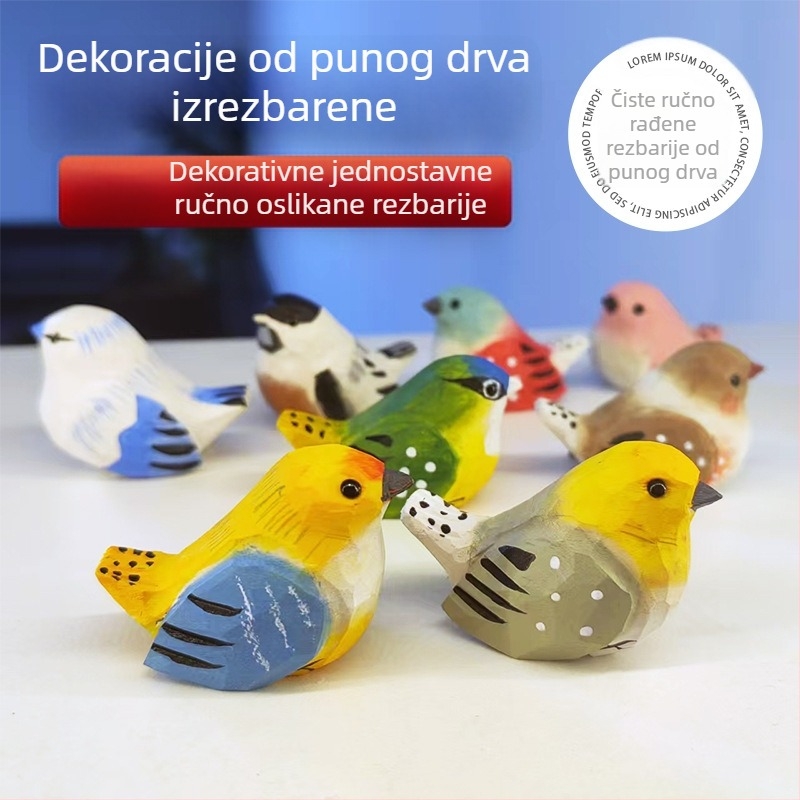 Ručni drveni ukras ptica za dnevni boravak