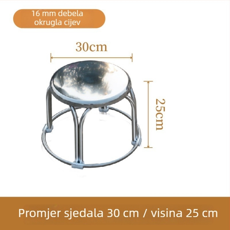 304 debela nehrđajuća čelična stolica za tvornicu i radionicu, jednostavan moderni dizajn, visoka i niska, kvadratna i okrugla, za dom
