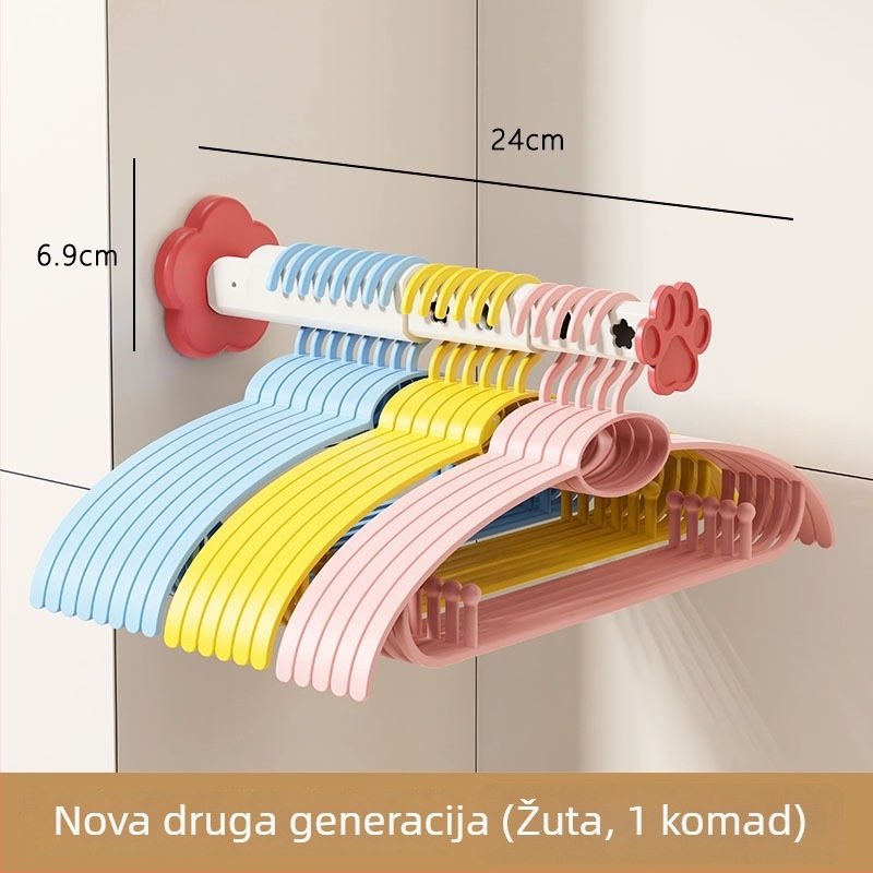 Zidna montažna vješalica za odjeću, teleskopska, sklopiva za balkon, bez bušenja, moderni minimalistički dizajn