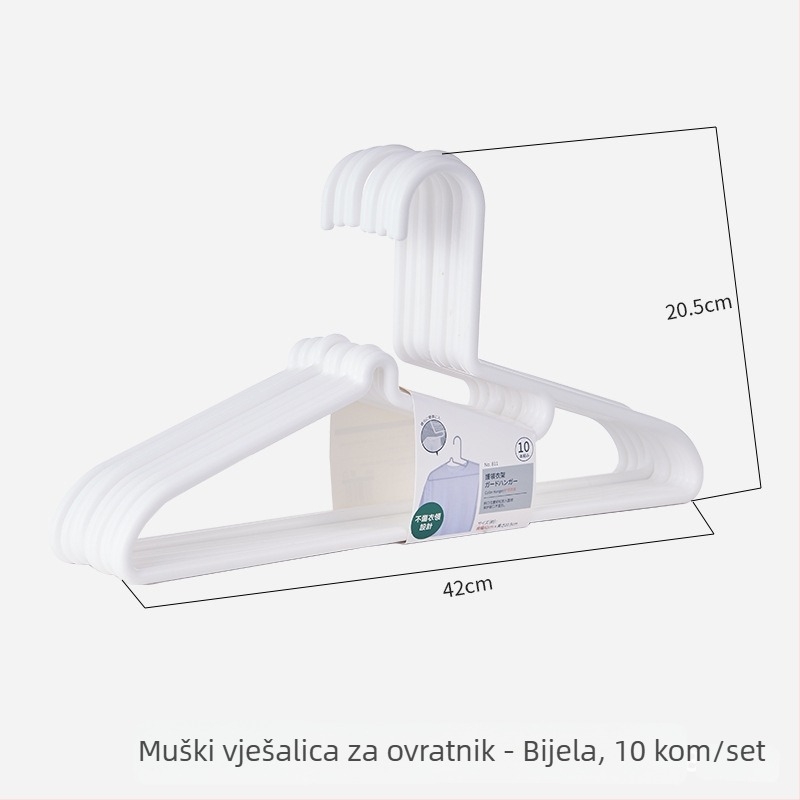Plastična vješalica za zaštitu ovratnika, bez šavova, ne oštećuje odjeću, protuklizna, za odjeću i sušenje