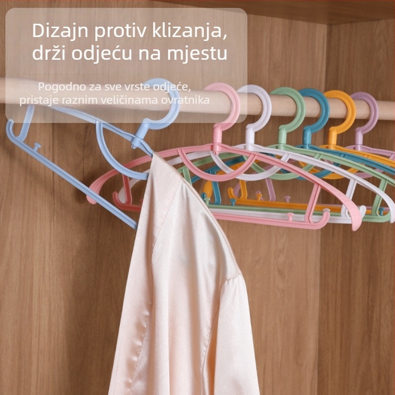 Debljana besprijekorna vješalica za odjeću s protukliznom površinom i potporom u kutu — višenamjenski plastični vješalica za sušenje
