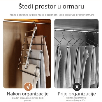 Sklopiva vješalica za hlače — višeslojni organizator garderobe za dom