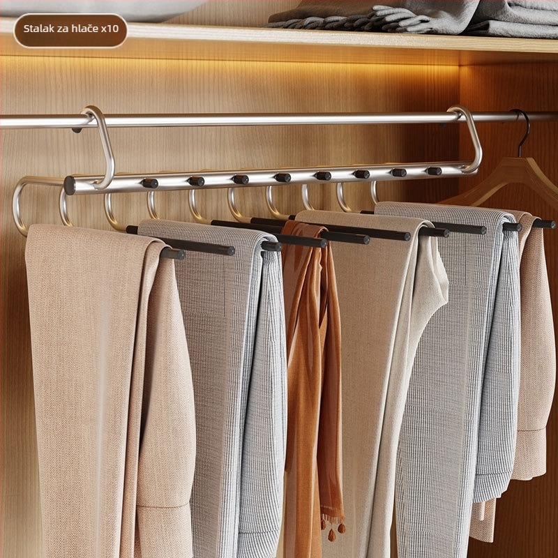 Sklopiva vješalica za hlače — višeslojni organizator garderobe za dom