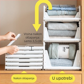 Sklopivi ormar za odjeću sa ladicama i slojevitim pregradama, prijenosni stolni organizator za skladištenje