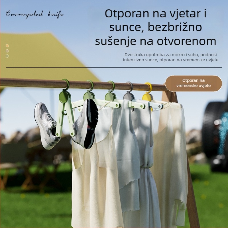 Sklopiva vješalica za odjeću – prijenosna, otporna na vjetar, sušilica za odjeću i cipele, za putovanja, studentski dom
