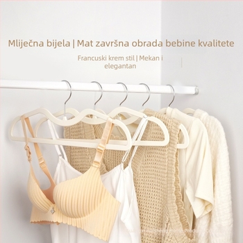 Vješalice za odjeću s kratkim vratom, gumirane i baršunastog završetka, protiv nabijanja i bez tragova na ramenima, paket 10 komada
