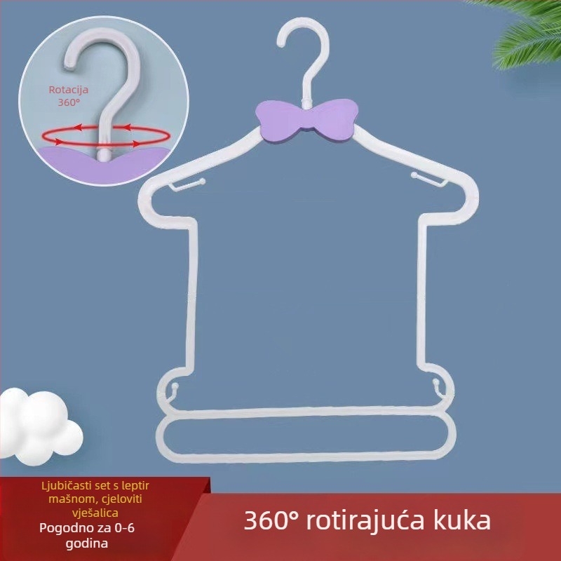 Set držača za dječje odjeće s mašnicom