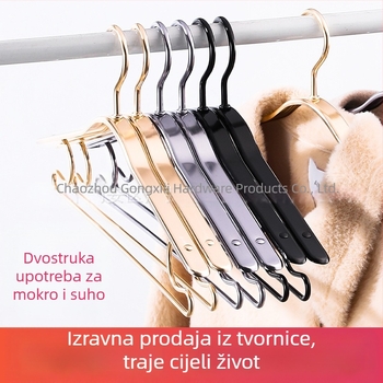 Aluminijska vješalica za odjeću s povećanim nosačem za hlače, protuklizna, bez šavova, zaštita od tragova na ramenima