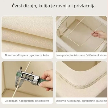Loulan 5.0 Čelični okvir, 66-litrena kutija za skladištenje za kućni ormar, uzorak ribje kosti, za organizaciju odjeće i deke, periva