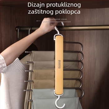 Sklopiva teleskopna višeslojna vješalica za hlače u garderobi