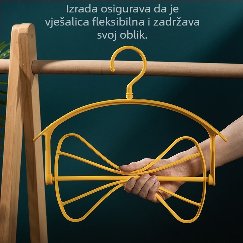 Višenamjenska vješalica za odjeću i obuću s rotirajućim sustavom za brzo sušenje, široka i čvrsta ramena te obostrani držač za odjeću.