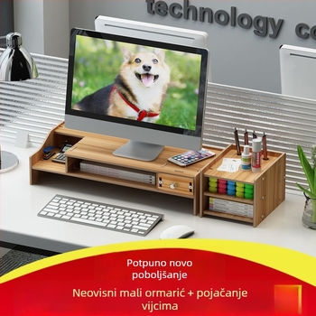 Podizni stalak za monitor sa ladicom za tipkovnicu i stolnim organizatorom
