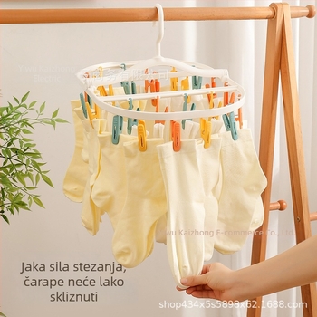 Plastični klip za čarape i donje rublje, rotirajući, sklopivi sušilni i skladišni organizator